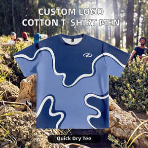 T-shirt en coton unisexe décontracté avec logo personnalisé, manches courtes, séchage rapide, respirant, tissu tricoté écologique, OEM ODM, coupe classique - Product Image 2