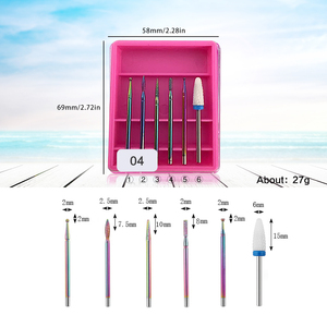 Gute Qualität Benutzer definiertes Logo Diamant Nagel bohrer Set Wolfram Edelstahl Nagel bohrer für Nagels tudio - Product Image 6