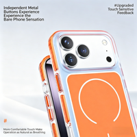 Coque de téléphone magnétique originale de luxe orange avec protection d'appareil photo pour iPhone 17 Pro Air et iPhone 17 Pro Max