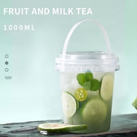 Aanpasbare wegwerp plastic bakjes van 32 ounce, transparant, voor melkthee/fruit, met logo, deksels en rietjes