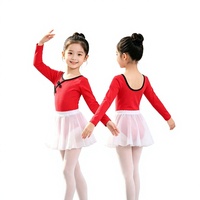 Justaucorps de ballet pour filles à manches longues, style chinois, avec boutons grenouille, pour la pratique de la danse, la scène et les récitals