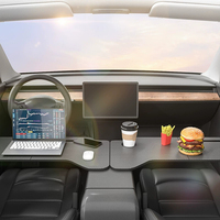 Table de voiture pour Tesla Model 3 Y, support pour ordinateur portable, mini bureau, support pour volant, plateau pour manger et boire, pliable, intérieur