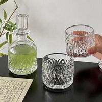 Ensemble de carafe à whisky en verre cristal avec logo personnalisé bouteille vide en verre pour huile vodka brandy Xo gin rhum liqueur whisky spiritueux