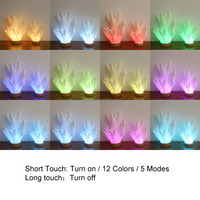 Belle lampe de table en corail, lampe de nuit rechargeable par USB, lampe de bureau en bois RGB, support de lampe imprimé en 3D, décoration d'intérieur