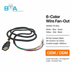 汽车级 12P Molex 母头电缆线束 1.8M 波纹管电线组件，用于车辆 CAN-Bus 连接 - Product Image 1