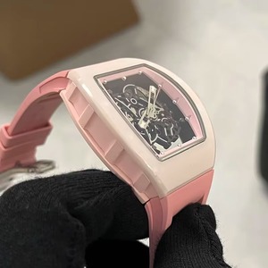 Reloj de Pulsera para Hombre, Estilo Vibrante, Caja Rosa, Correa Blanca, Esqueleto, Mecánico Automático, Luminoso, Deportivo, a la Moda, Novedad - Product Image 3