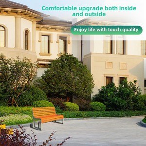Silla de Parque Moderna Anticorrosiva de Madera y Hierro Forjado, con Respaldo Largo, para Exteriores y Patios, Ideal para el Ocio - Product Image 3