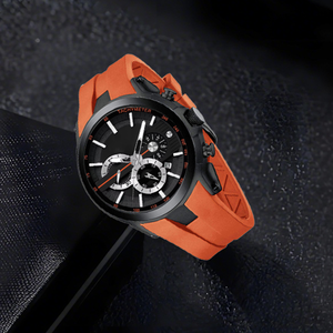 <span class=keywords><strong>Reloj</strong></span> Cronógrafo Deportivo Vintage de Negocios para <span class=keywords><strong>Hombre</strong></span>, Esfera Luminosa, Resistente al Agua 3BAR, Correa de Silicona Duradera, OEM Disponible - Product Image 4