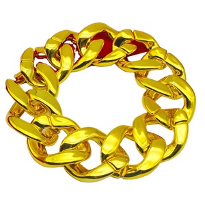 European And American Hip Hop CCB Exaggerated 36inches Large Gold Chain Plastic Simulation Gold Necklace