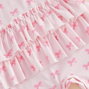 Commerce extérieur transfrontalier Nouveauté été Robe sans manches pour <span class=keywords><strong>fille</strong></span> de 1 an, à simple boutonnage, sans coutures apparentes, entièrement imprimée avec nœud - Product Image 4