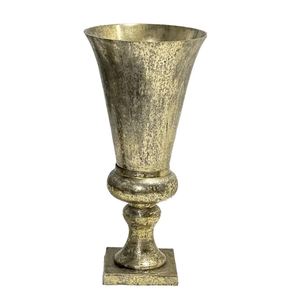 Dernier modèle Vases floraux texturés décoratifs en métal doré Vases de mariage en aluminium au design unique pour décoration de table - Product Image 1