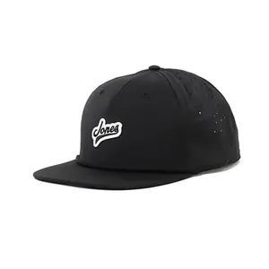 Individuelles Logo hochwertige schnell trocknende Schneckenaufnäher-Kappe Stickerei Logo vintage Flat-Brim-Huf