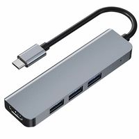 Adaptateur Hub Type C en Aluminium 4 en 1, USB C vers Hub HDTV 4K, Adaptateur USB 3.1, Powerology 4 en 1 Hub USB-C avec USB Aux