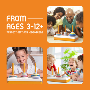 Jeu de puzzle d'empilage en plastique <span class=keywords><strong>Montessori</strong></span> MILI Smart Electronic Tower avec écran LCD et minuteur, jouet éducatif pour enfants - Product Image 4