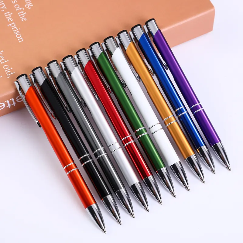 2024 khuyến mại kim loại ballpen biểu tượng tùy chỉnh Bút công ty thương hiệu 1.0 mét đầy màu sắc ballpen