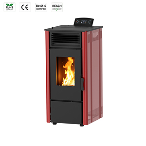 KM0804A CE ROHS Certification Stufa <span class=keywords><strong>a</strong></span> Pellet Poêle à granulés de bois en acier autoportant au design moderne avec double prise d'air - Product Image 1