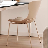 Chaise de salle à manger moderne nordique sans accoudoirs, beige, avec pieds en métal, pour restaurant et café, vente en gros directe usine