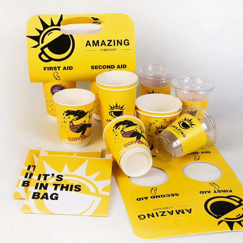 Customized Logo Printed Single or Double Wall Paper Cup Coffee Paper Cup Packaging Disposable Paper Cup