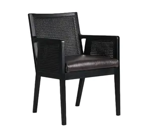 Nordic nuovo prodotto design sedia imbottita in rattan tappezzeria in pelle mobili per la casa sedia da pranzo per crusca di ceramica
