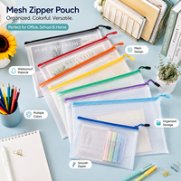 Suministro Directo de Fábrica al por Mayor, Bolsa de Documentos de Malla en Varios Colores, Carpeta de Archivos de PVC Transparente de Gran Capacidad e Impermeable para Papelería