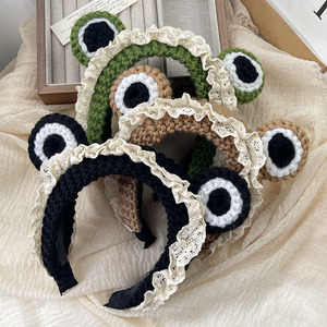 Simpatico Copricapo a Forma <span class=keywords><strong>di</strong></span> Rana con Grandi Occhi, Antiscivolo, Accessorio per Lavaggio Viso in Lana Lavorata a Maglia - Product Image 3