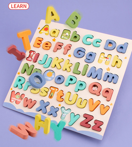Puzzles en bois alphabet <span class=keywords><strong>ABC</strong></span> 2023 pour les tout-petits de 3 à 5 ans, jouets éducatifs d'apprentissage des lettres pour la maternelle - Product Image 2