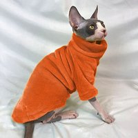 Chemise en polaire à col roulé pour chat Sphynx, confortable et extensible, manteau pour chat sans poils, plusieurs couleurs, produit viral pour chat Sphynx, chemise pour chat sans poils