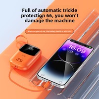Vente en gros de mini-batteries externes à charge super rapide avec câble, 10000 mAh, 20000 mAh, chargeur portable