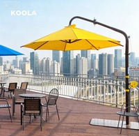 Parasol de terrasse moderne pliable à bras déporté de 13 pieds, robuste, en acier commercial de qualité supérieure, imperméable et résistant aux UV pour l'extérieur