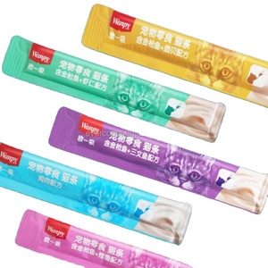 Wholesales Wanpy <strong>Cat</strong> Treat 5pcs/Bag Chicken Salmon Tuna Liquid Kitten Adult <strong>Wet</strong> <strong>Food</strong> High Nutrition Protein Pet Snacks