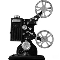 Figurine en résine de projecteur de films vintage vieilli, en forme de machine à films ancienne, pour la décoration de table à la maison