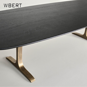 Juego de patas de mesa de placa de roca de madera maciza en forma de I personalizable WBERT para conferencia de ordenador o soporte de muebles de sala de estar - Product Image 4