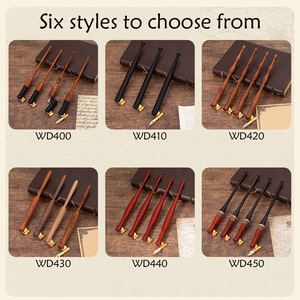 Ensemble de stylos à tremper en bois dessiner <span class=keywords><strong>dessin</strong></span> animé caricature calligraphie stylo à encre avec <span class=keywords><strong>une</strong></span> bride en métal amovible - Product Image 3