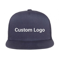 Casquette de baseball en maille avec logo personnalisé, visière plate, snapback réglable, style streetwear décontracté