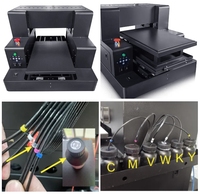A4 Printer Flatbed Inkjet UV untuk casing ponsel pena plastik Mug kaca kayu pernis pelangi-untuk stiker cetak