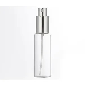 Botella de Perfume de cristal transparente, espray de fragancia de 1/3 Oz, 5 Ml con pulverizador de aluminio, 10Ml, promoción