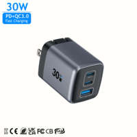 KYT 30W GaN Cargador rápido de 30W PD3.0 PPS | Enchufe plegable Compacto para viajar Mini cargador para teléfono Smartwatch Auricular
