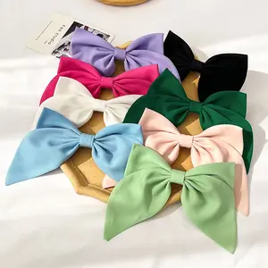 New Spring Color Big Hair Bow For Women 2 Layers Fabric Bow Hair Clip For Women Bows Hair Accessories