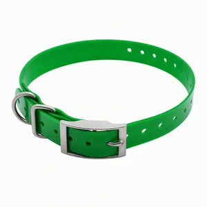 Solid Color TPU Dog <b>Collars</b> Adjustable Buckle Closure for Small Medium Large Dogs All Seasons Simple Style Red Green Blue Orange - Product Image 2