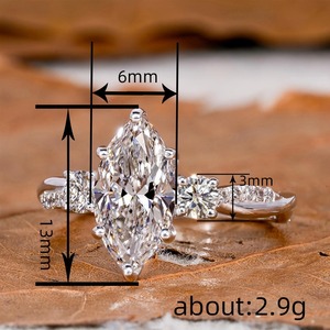 Anello vintage a forma di occhio di cavallo con curva a S e linea sinuosa, regalo di nozze per donna - Product Image 6