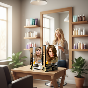 Teinture capillaire permanente bio non toxique Thader Pharma V-Color 703 Blond moyen doré naturel sans ammoniaque 15ml Liquide Or Floral - Product Image 3