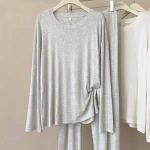 Ensemble de pyjamas en modal pour femmes, manches longues, col rond, vêtements décontractés pour la maison, vêtements de nuit en tricot fin, 2 pièces, style printemps-automne - Product Image 2