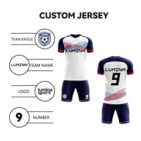 Kaos Sepak Bola Dewasa Unisex Amerika yang Dapat Disesuaikan - Setelan Atasan Poliester Cepat Kering dengan Cetakan Transfer Panas Pola Solid Lengan Pendek