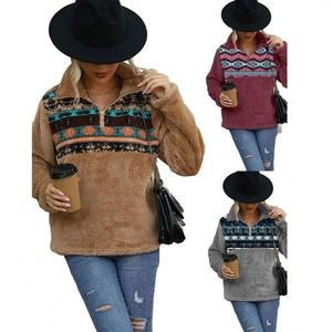 Atzec Winter <strong>Jackets</strong> Wholesale Coats 1/4 <strong>Half</strong> Zipper Women Fashion Clothing Warm Sherpa Plush Shackets Sweatshirts - Product Image 1
