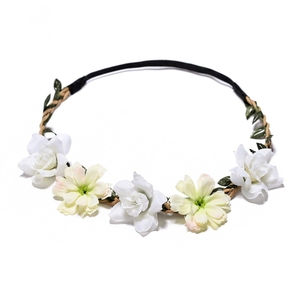 Fascia per capelli floreale in tessuto elastico con rosa <span class=keywords><strong>di</strong></span> seta e piccolo fiore Cosmos per accessori per capelli da tutti i giorni, matrimoni e viaggi - Product Image 6