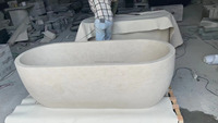 Baignoire en marbre beige naturel Gohera Baignoire autoportante en marbre calcaire beige