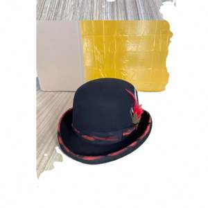 ND126 Sombreros de Lana para Adultos, Sombrero Fedora de Lana, Gorras de Lana con Banda Ancha, Sombrero Boater de Lana Británico Vintage - Product Image 2