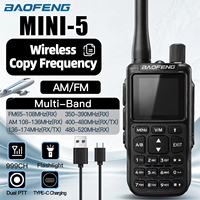 BAOFENG MINI-5 5RMINI Walkie Talkie Upgrade UV-5R Mini Baterai 2200mAh Pemrograman Bluetooth AM/FM Dual PTT Pengisi Daya TYPE-C Ham