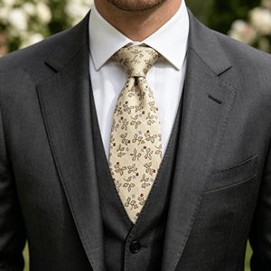 Conjunto de Corbata y Pañuelo de Boda para Hombre con Estampado Floral, Transpirable y Duradero, Accesorios de Moda - Product Image 1