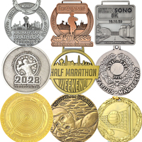 Médailles de récompense sportives personnalisées en alliage de zinc plaqué or, design antique/moderne, avec logo vierge, par sublimation